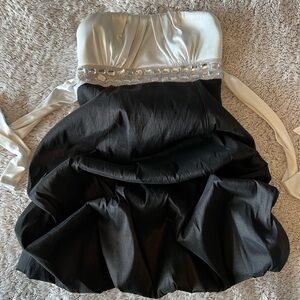 Sequin Hearts Black and White Mini Dress